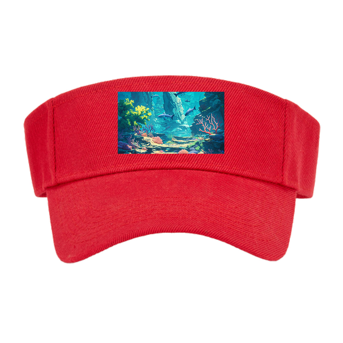 Underwater Paradise with Colorful Coral and Swimming Fish -  Visor cap