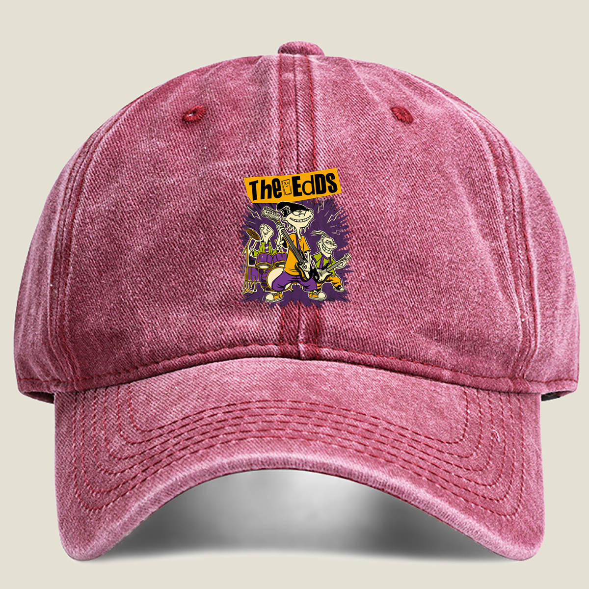The Eds: Eddy, Ed, and Double D in Rock Band Action - Washed Denim - Baseball Cap