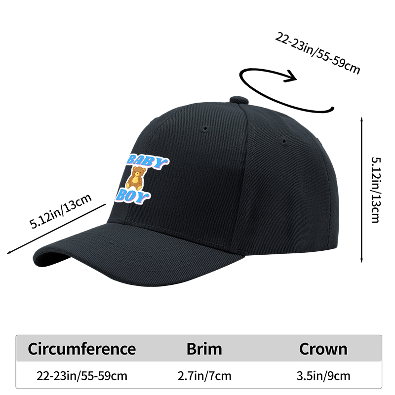 1pc New Baseball Cap Baby Boy Teddy Bear Print Unisex Adjustable Hat for Outdoor Activities Adults and Teens