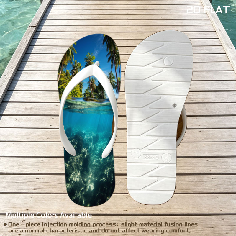 Tropical Paradise: Palm Trees and Coral Reef Underwater -  flip-flops