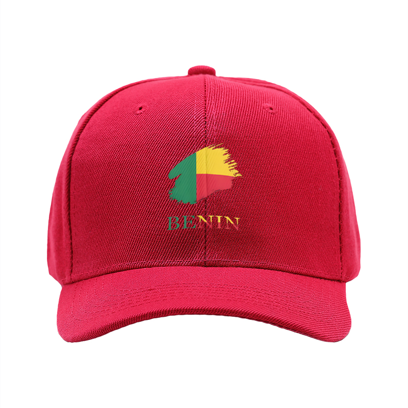1pc New Baseball Cap with Benin Flag Print and Text Design Unisex Adjustable Hat for Outdoor Activities and Daily Wear Suitable for Adults Who Love National Culture and Fashion Styles