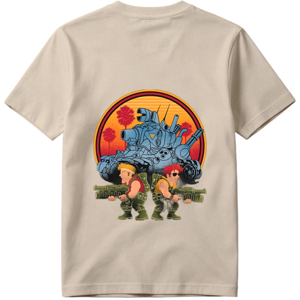Double Dragon: Billy and Jimmy with Tank in Sunset - Tee