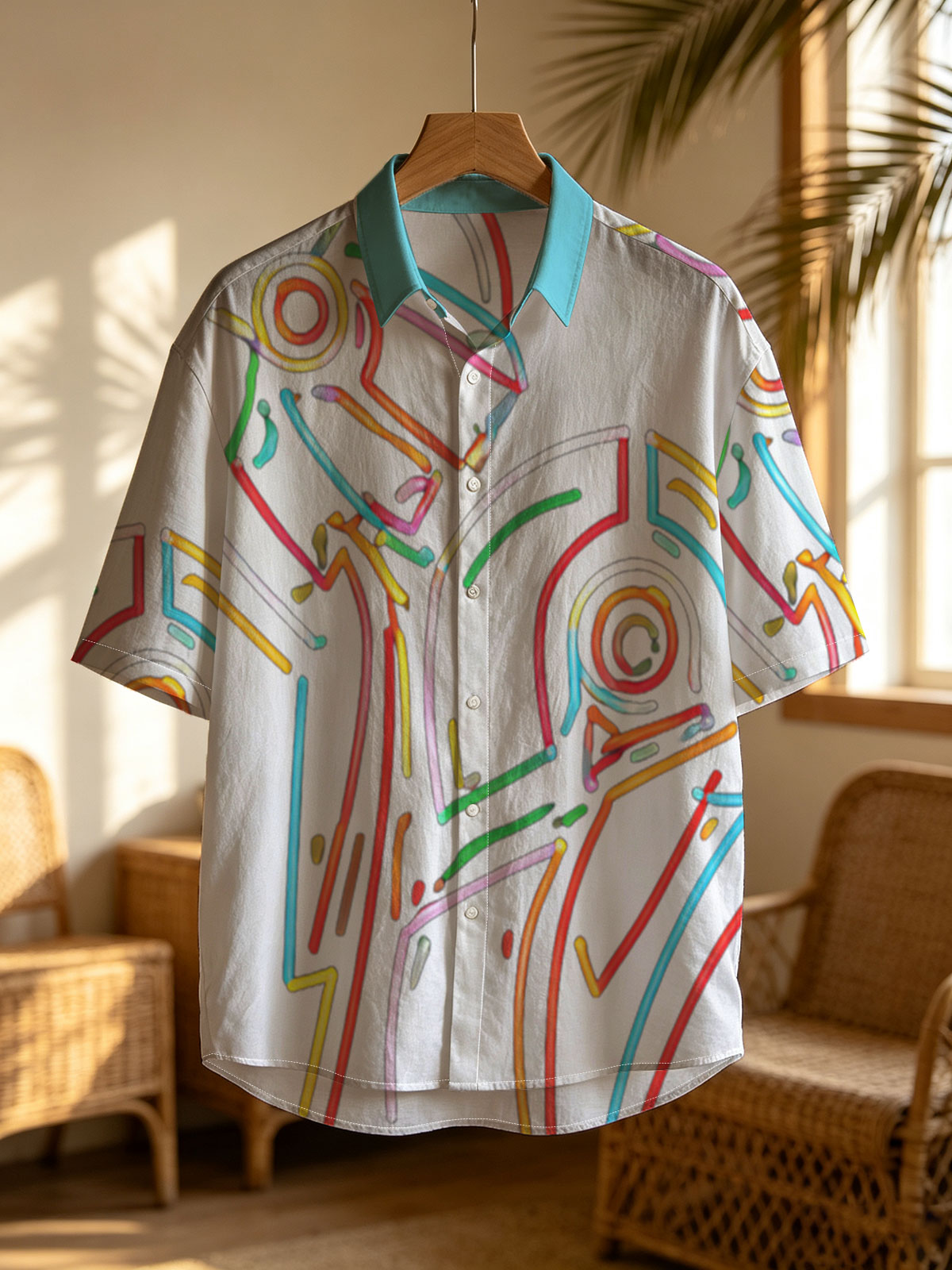 Daft Punk Neon Art Portrait -  Shirt