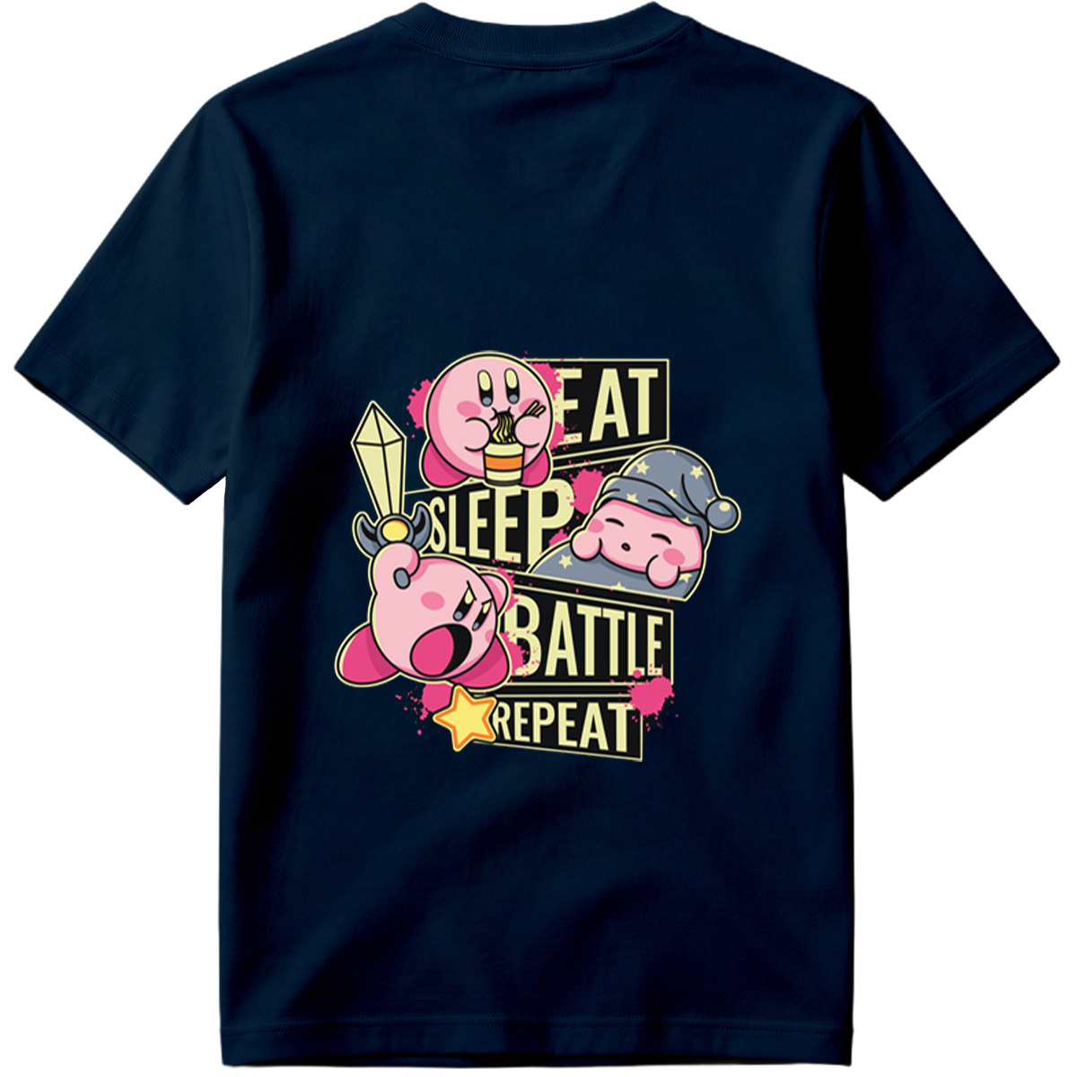 Kirby: Eat, Sleep, Battle, Repeat - Tee