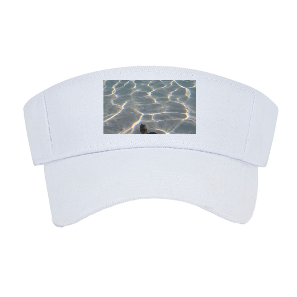 Sea turtle swimming over sandy ocean floor with sunlit ripples -  Visor cap