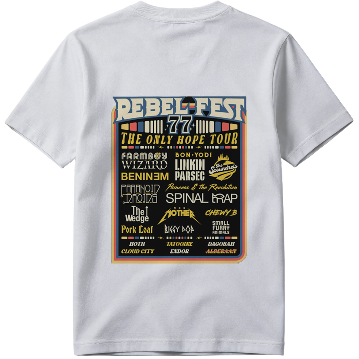 Rebel-Fest 77: The Only Hope Tour Featuring Star Wars Characters and Bands - Tee