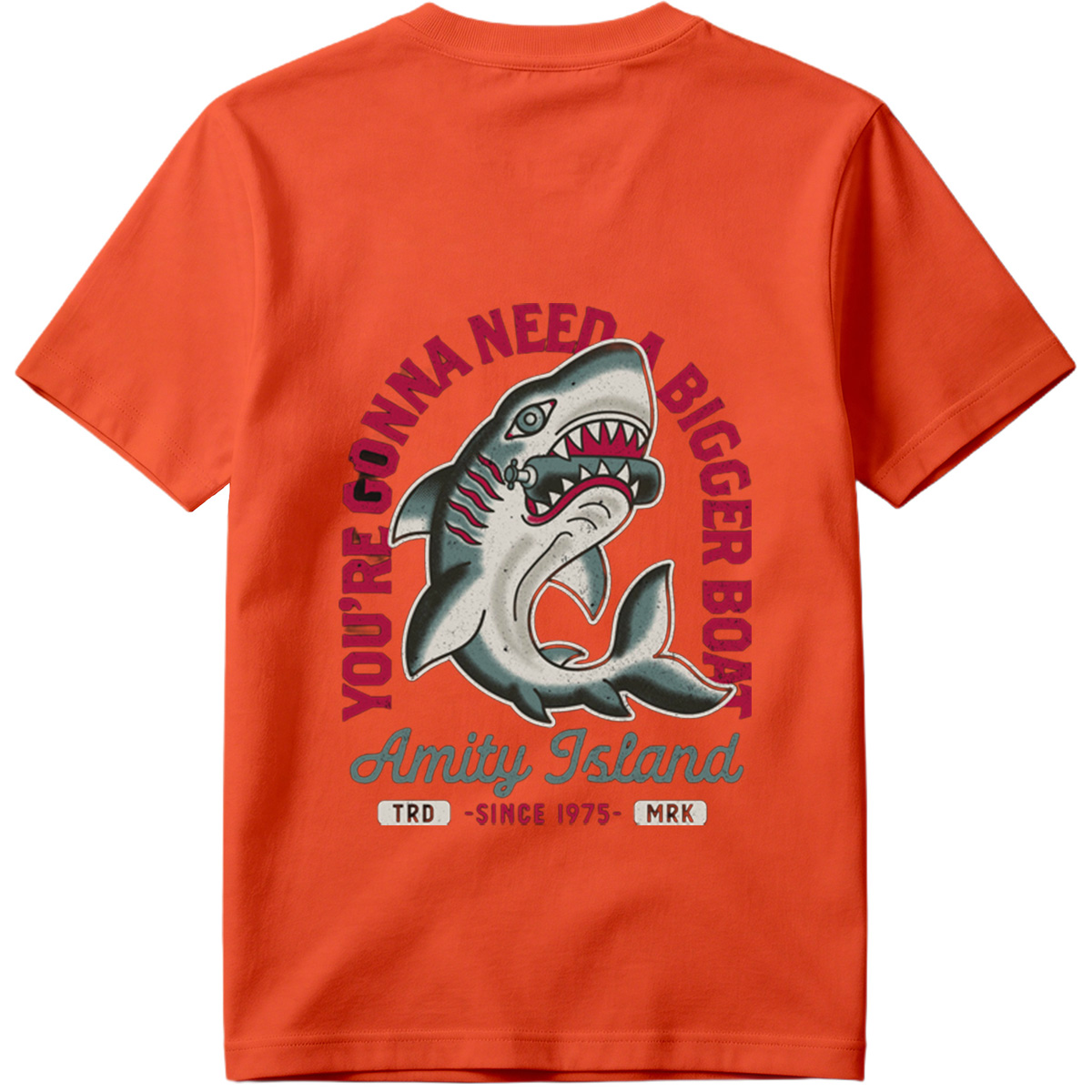 Jaws - Amity Island Shark Design - Tee