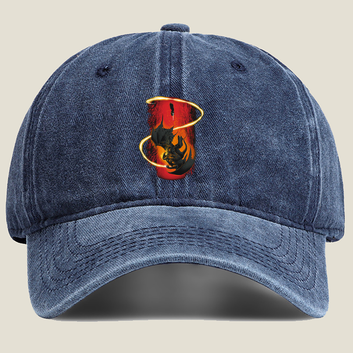 Dragon's Flame: The Shadow and the Sword - Washed Denim - Baseball Cap