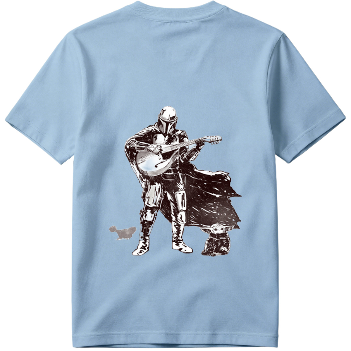 The Mandalorian Playing Mandolin with Grogu - Tee