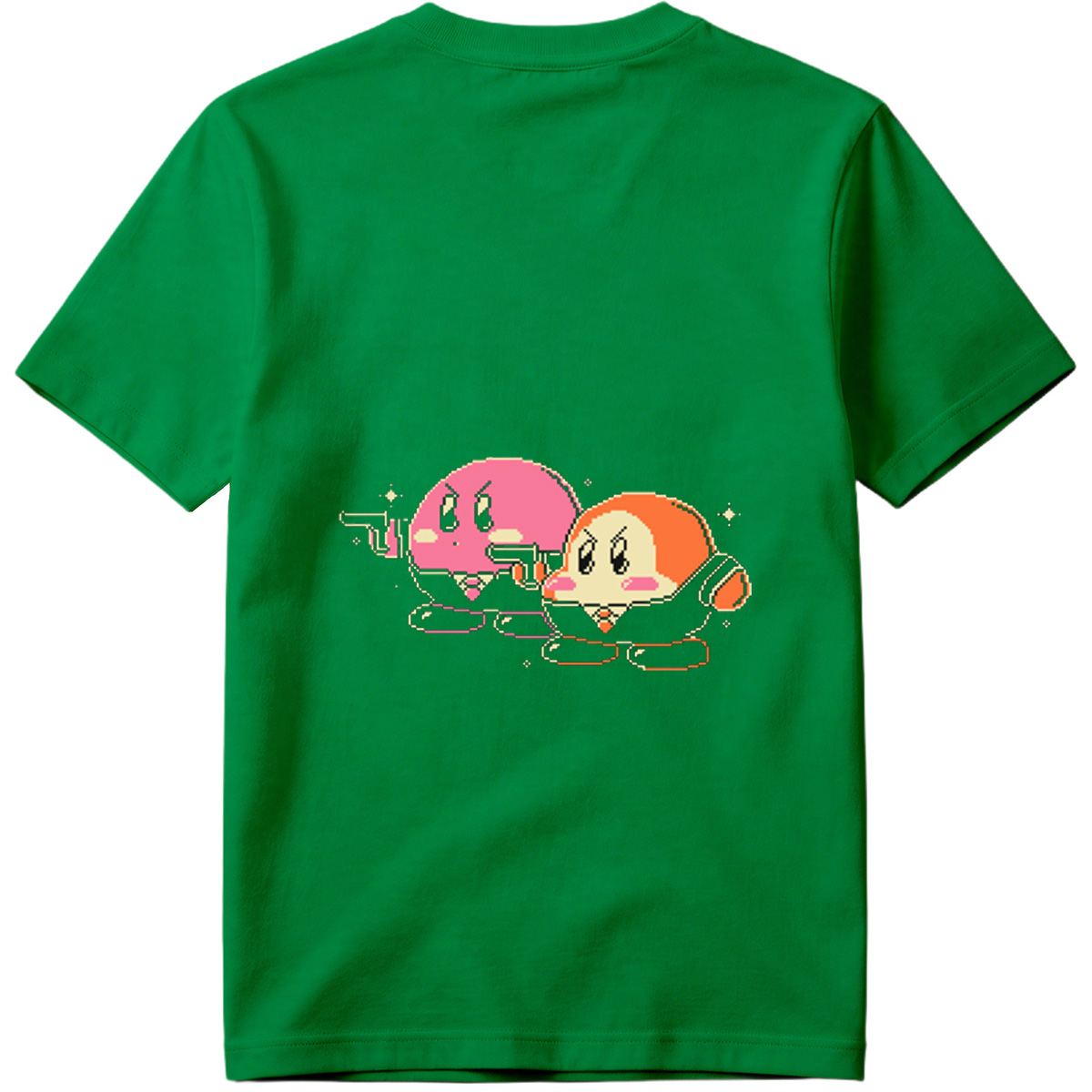 Kirby and Waddle Dee in Pixel Art Style - Tee