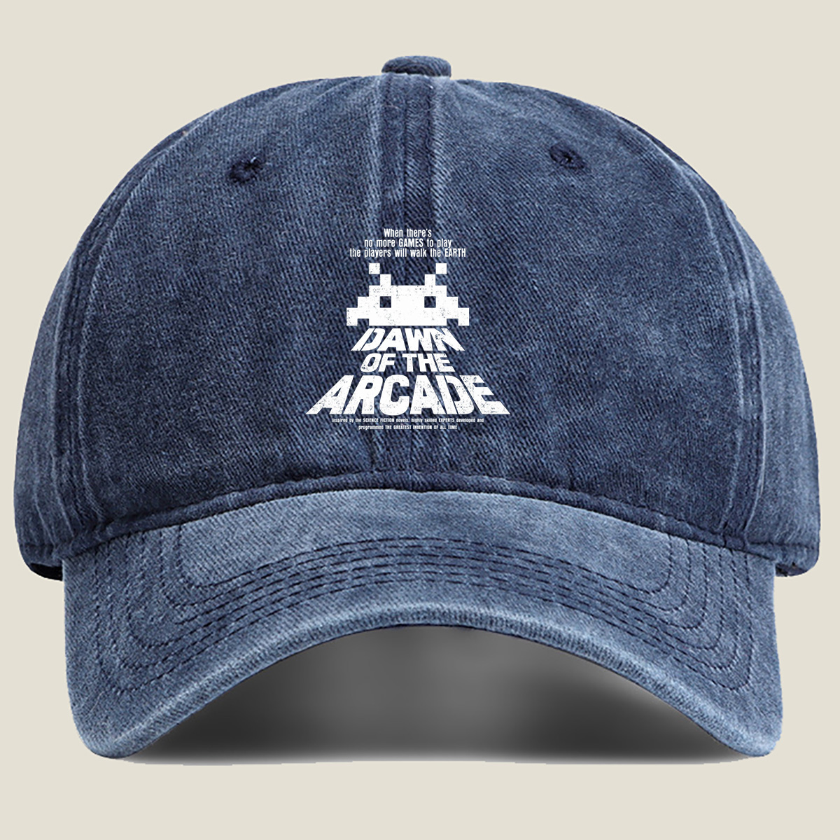 Dawn of the Arcade: Pixel Invader - Washed Denim - Baseball Cap