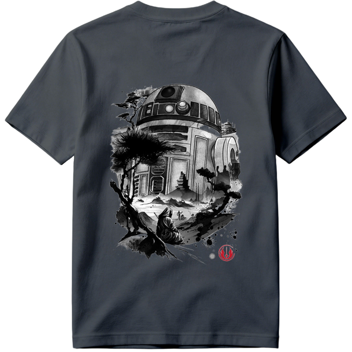 Star Wars: R2-D2 and Jedi in Zen Landscape - Tee