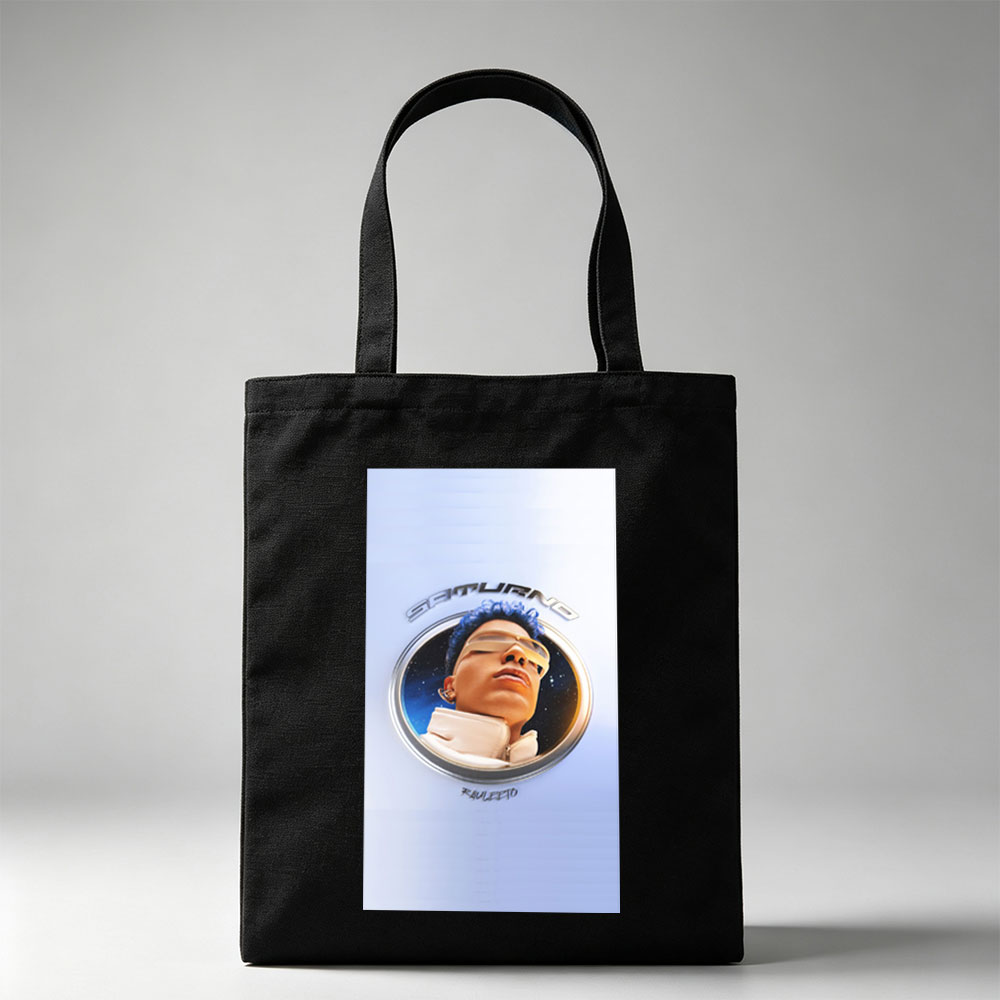 Rauw Alejandro in Space Through a Circular Window with Starry Background and Futuristic Look - Canvas tote bags