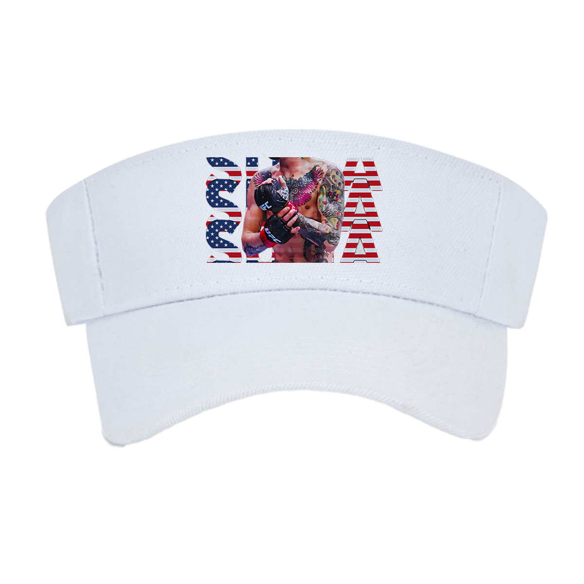 Sean O'Malley in UFC Gear with American Flag Design Background -  Visor cap
