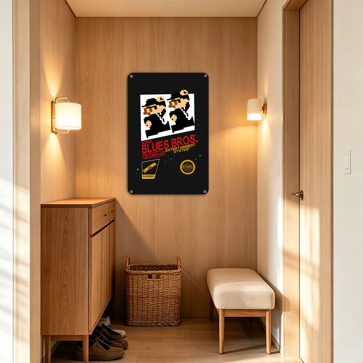 Super Blues Bros. Entertainment System: St Helens Blues Series Pixel Art Design - painting