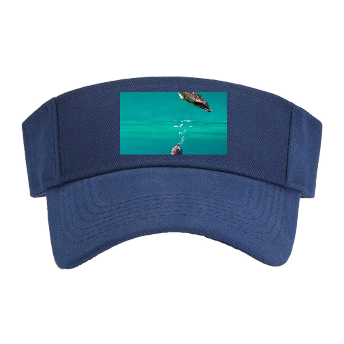 Sea turtles swimming above and below water surface -  Visor cap