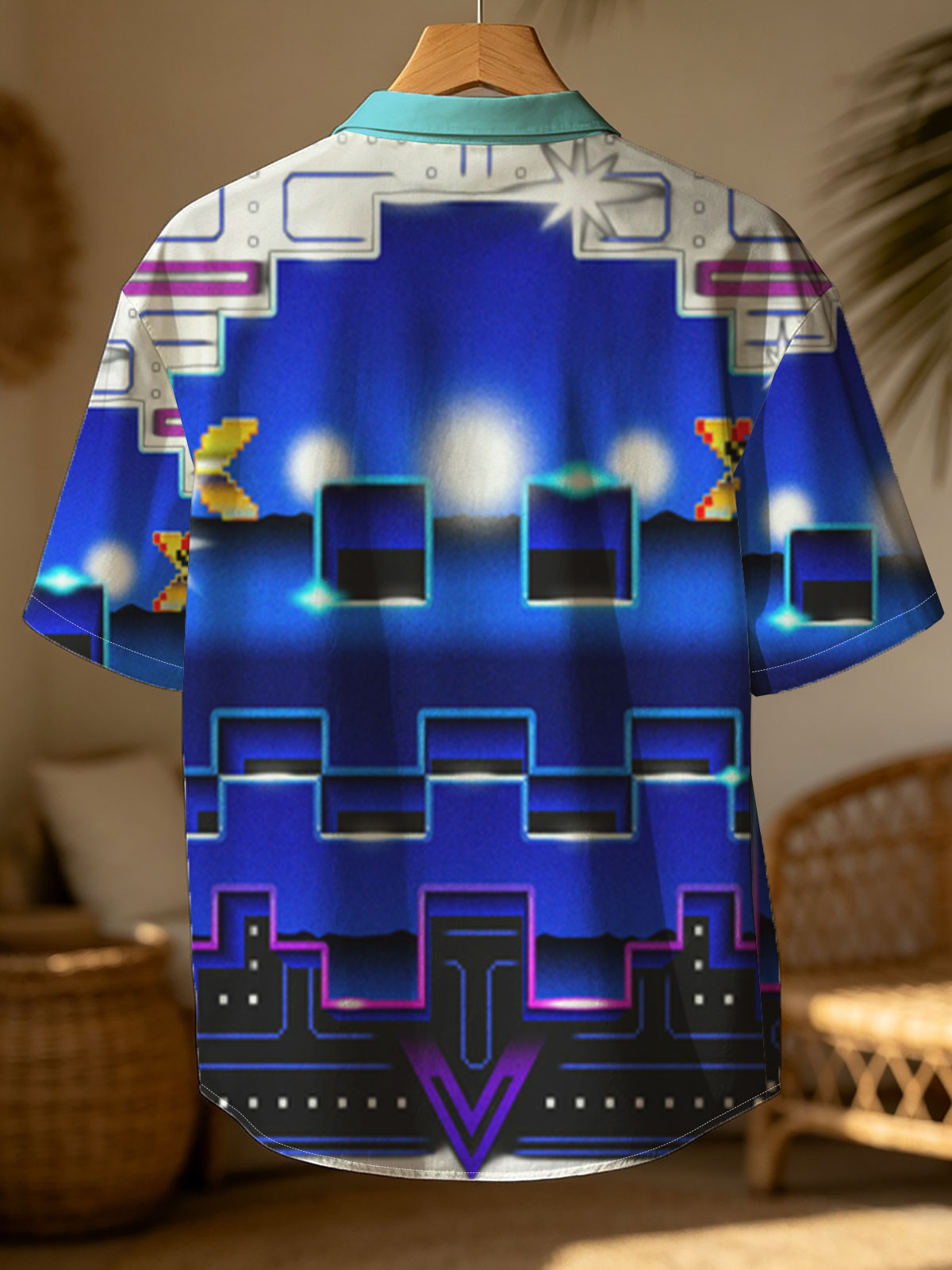 Pac-Man and Ghost in Neon Pixel Maze Adventure -  Shirt