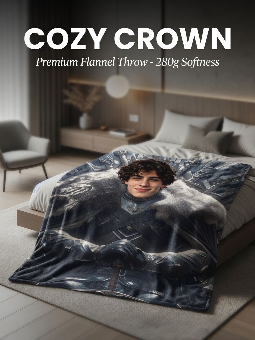 Custom Face Blanket Personalized Photo Throw Ultra Soft Flannel Fleece Warm Blanket for Bed Sofa Couch and Gifts
