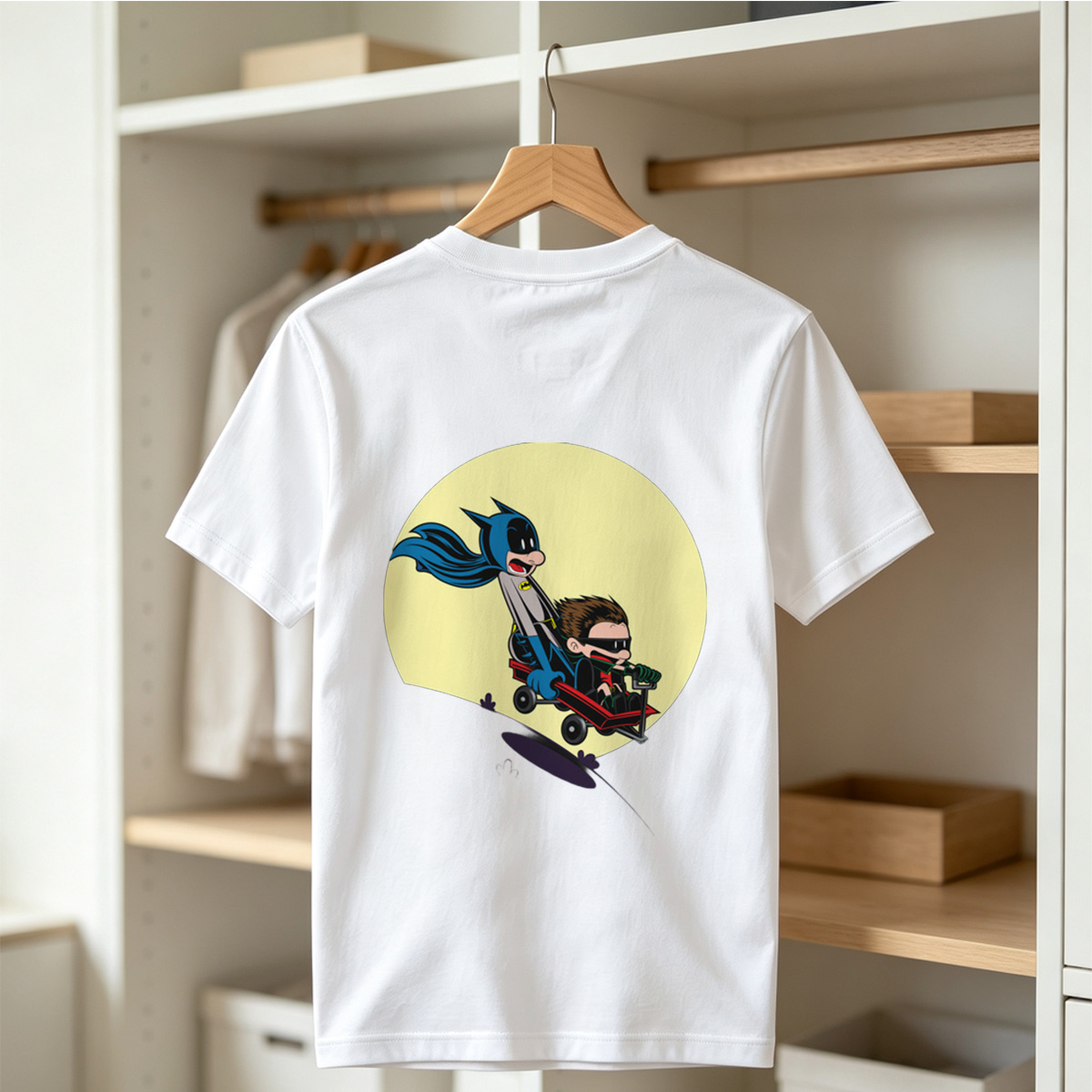 Batman and Robin in a Red Wagon - Tee