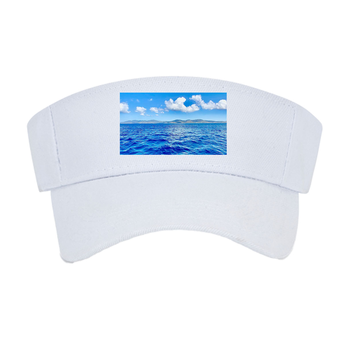 Azure Sea Under Blue Sky with White Clouds -  Visor cap