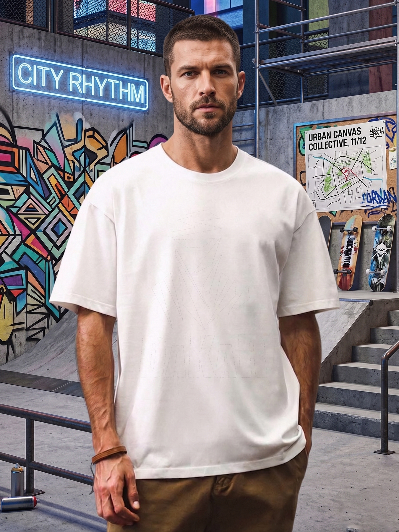 Men's Dakar Logo Print T-Shirt with Bold Graphic Design Casual Round Neck Lightweight Breathable Summer Short Sleeve Tee for Outdoor Adventures and Everyday Wear Adults