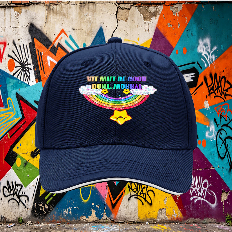 Unisex Classic Sandwich Hat with Rainbow Star Print 