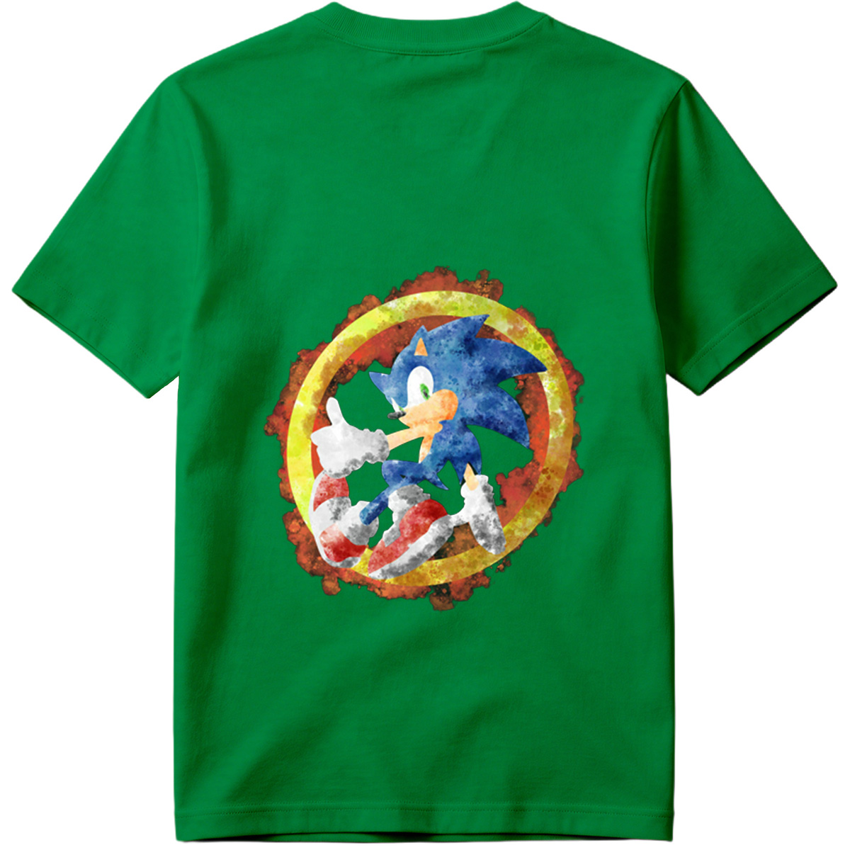 Sonic the Hedgehog in Watercolor Style - Tee
