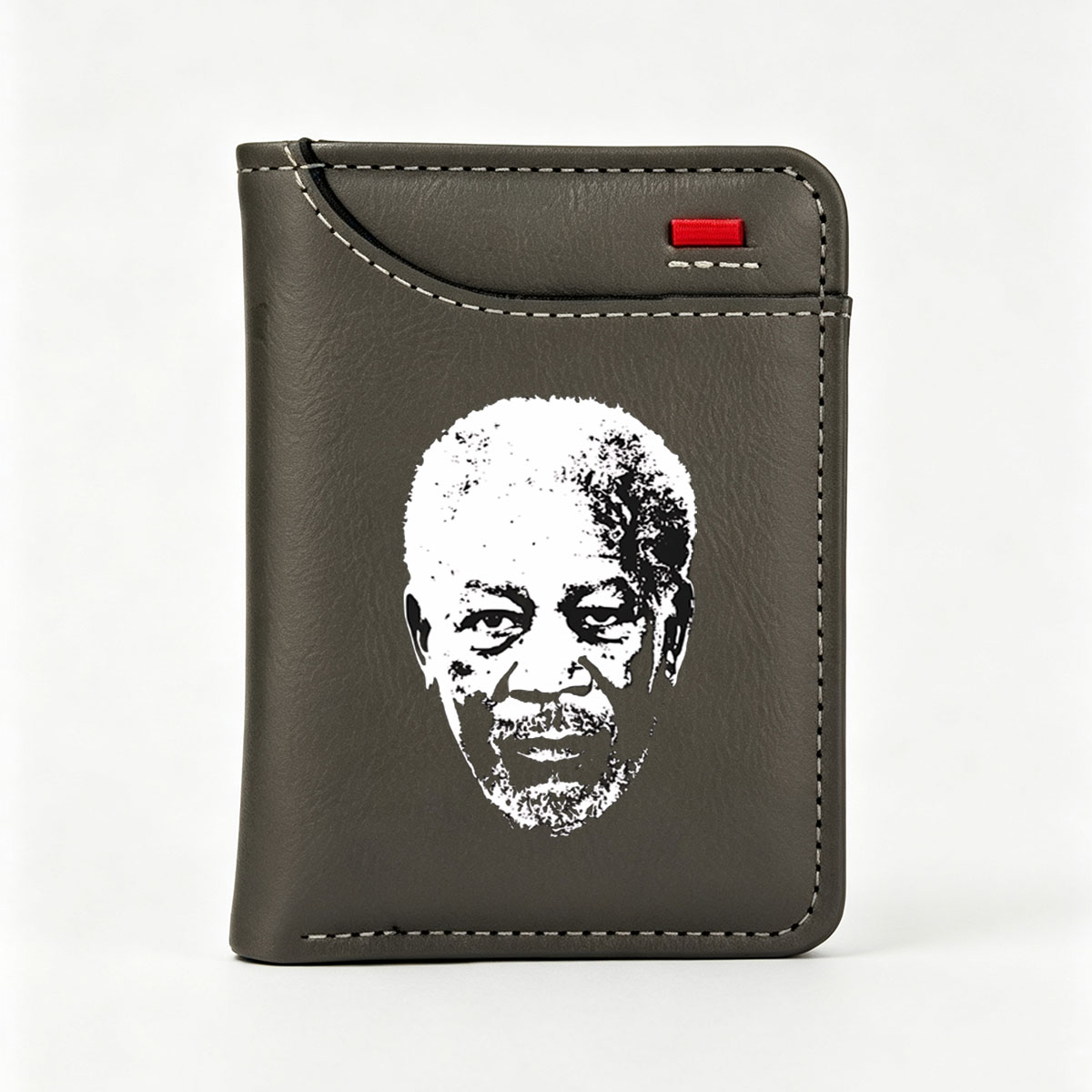 Nelson Mandela Portrait in High-Contrast Black and White - Vertical Style Wallet