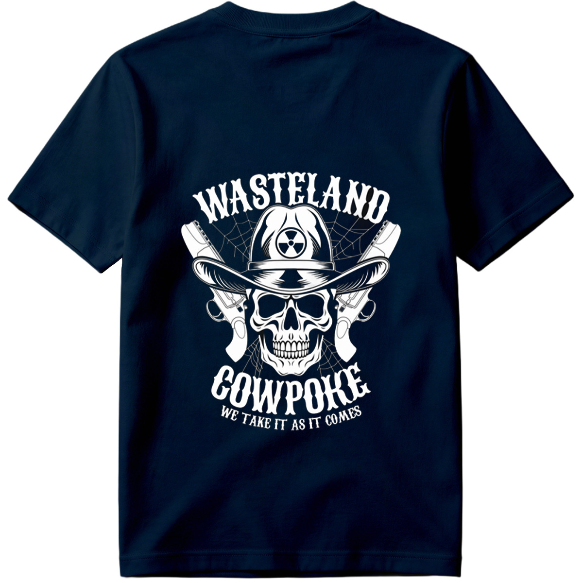 Wasteland Cowpoke: Skull with Cowboy Hat and Revolvers - Tee