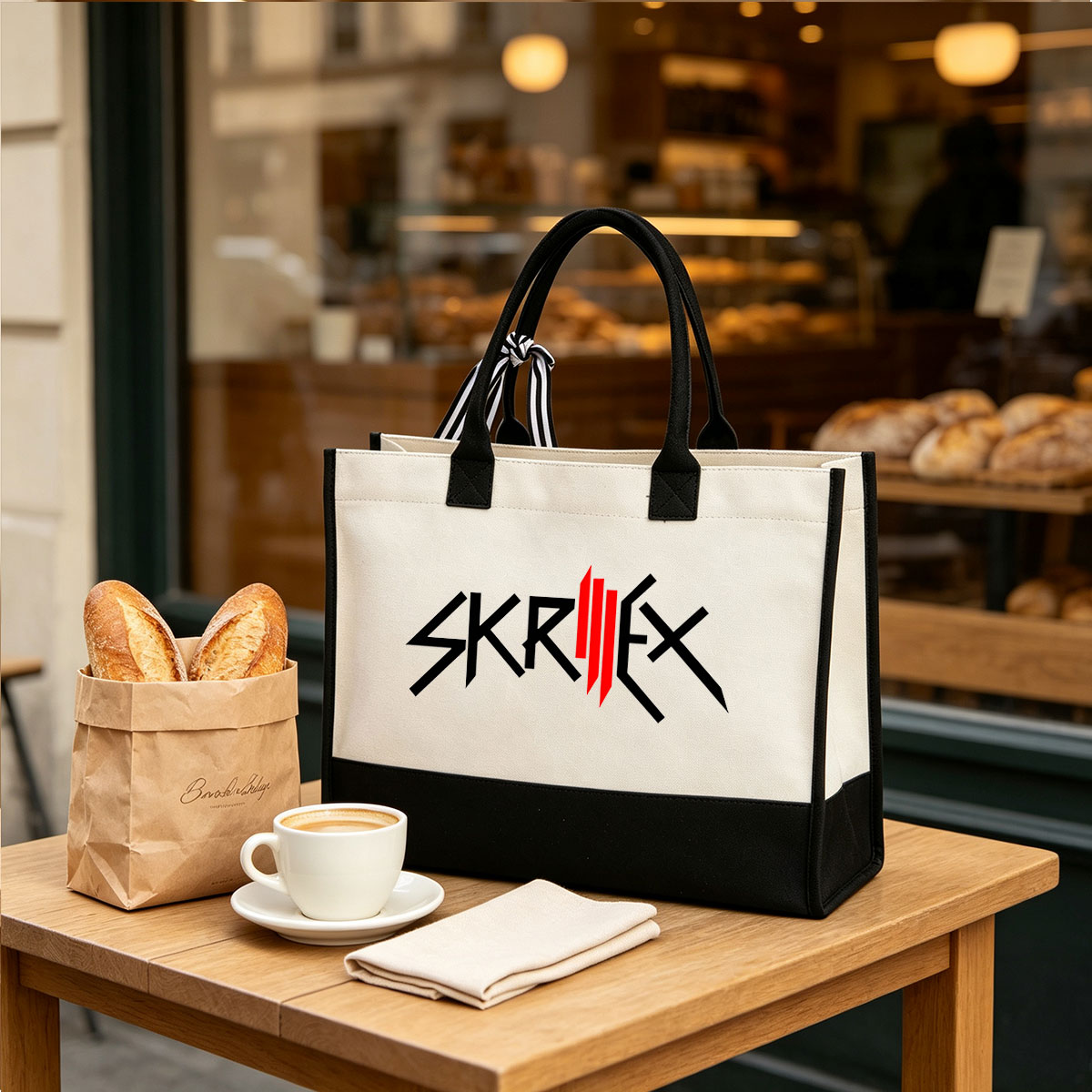 Skrillex Logo - Electronic Music Artist Brand Identity - Canvas patchwork gift tote bag