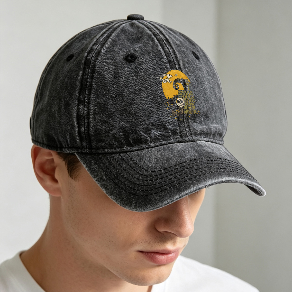 The Nightmare Before Christmas: Jack Skellington and Zero - Washed Denim - Baseball Cap