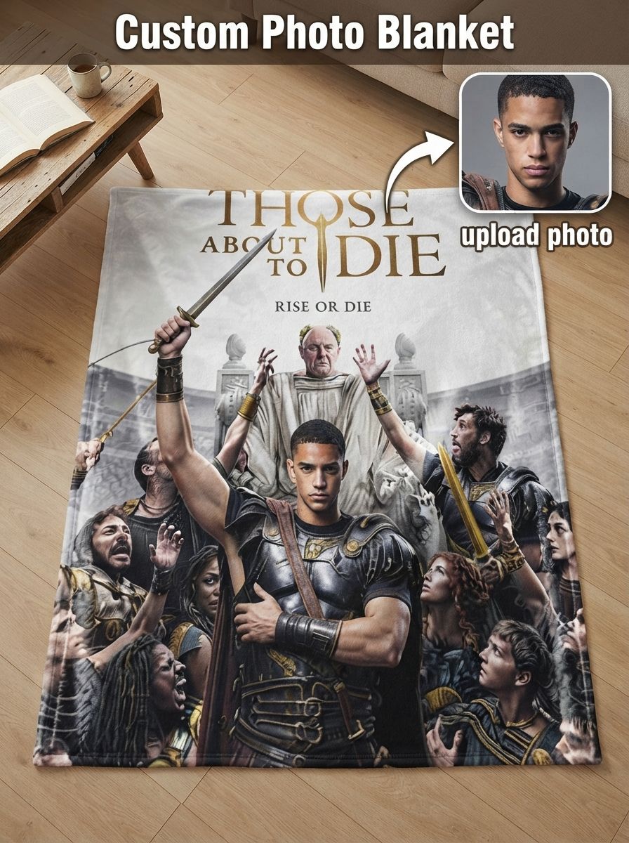 Custom Photo Face Flannel Blanket Ultra Soft Anti Pilling Plush Throw Personalized Roman Gladiator Epic Drama Gift