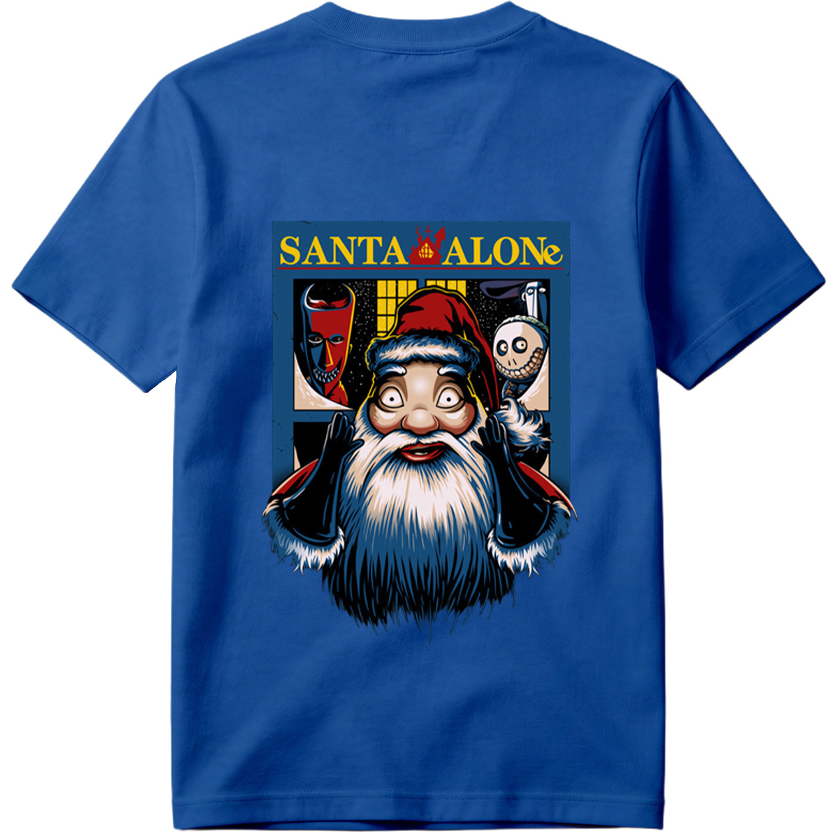 Santa Alone: Santa Claus, Jack Skellington, and Red Mask - Tee