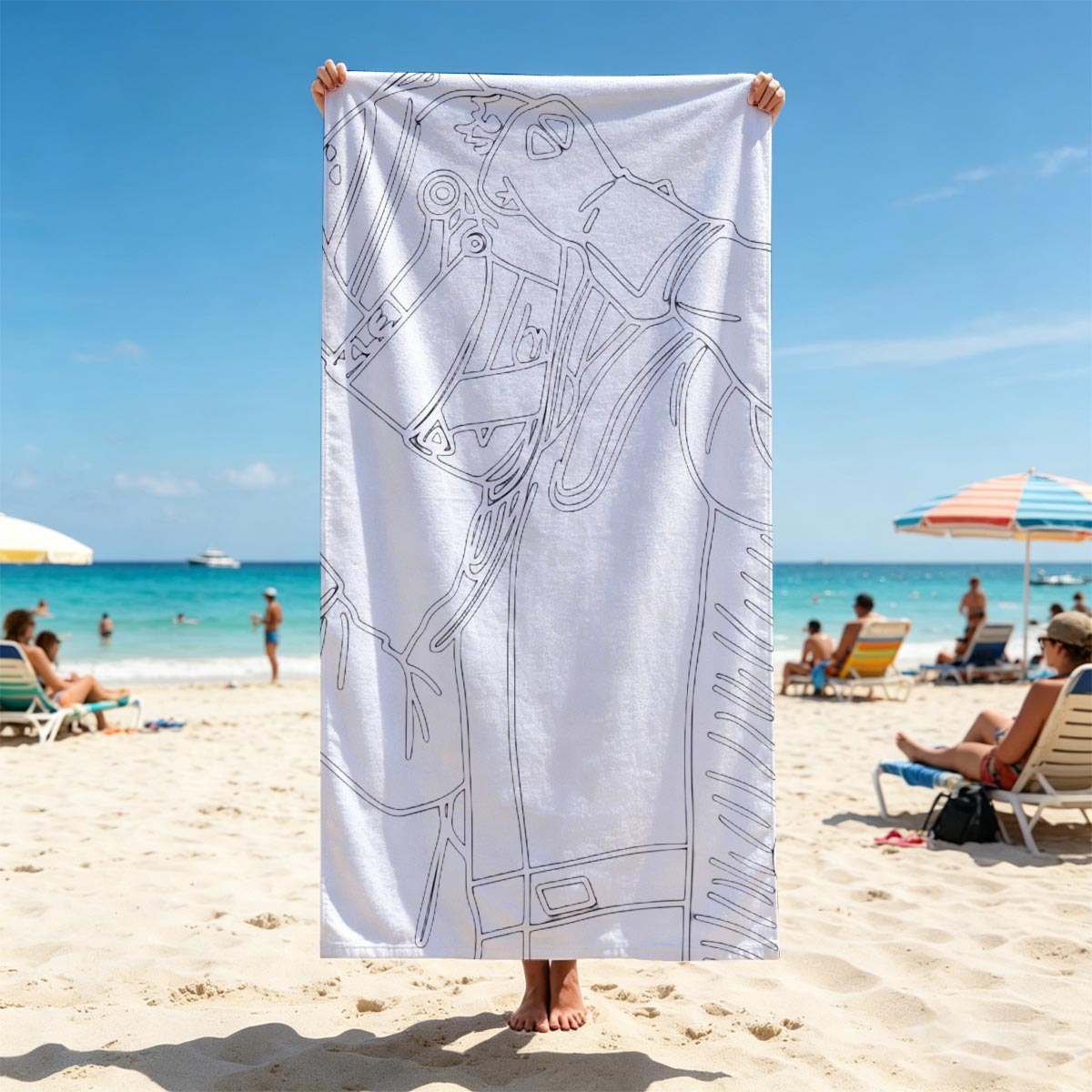 Maybe God Is With Him But He Is Not God - Motivational Quote with Fighter Art - Beach towels