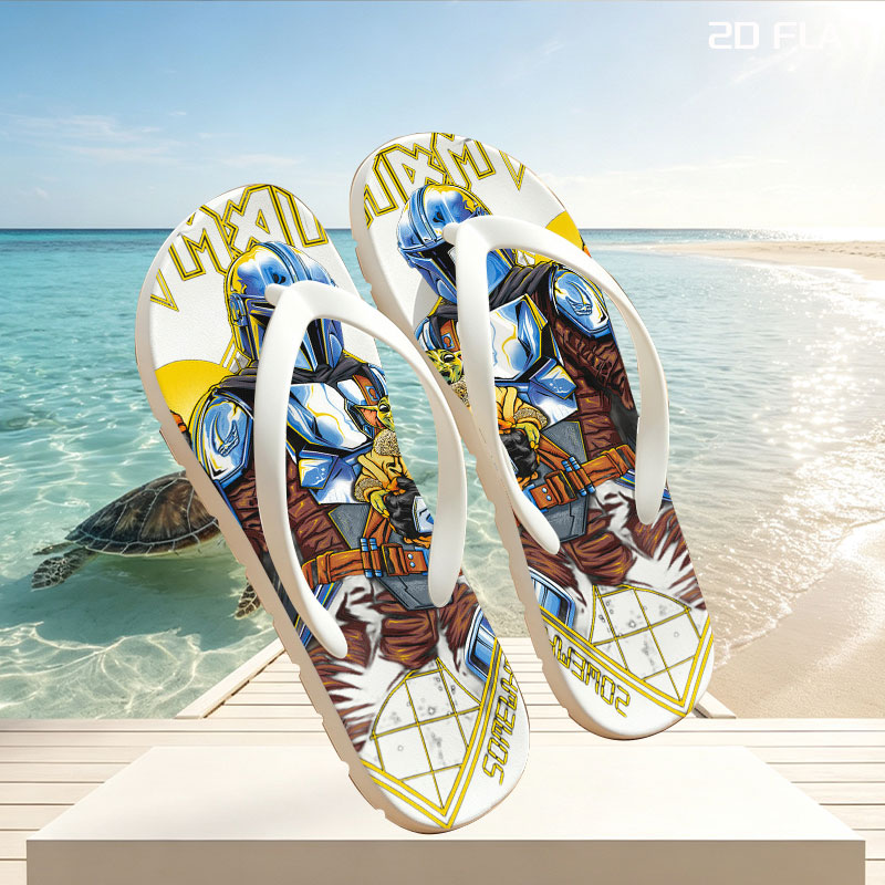 Iron Mando: The Mandalorian and Grogu in Space Adventure -  flip-flops