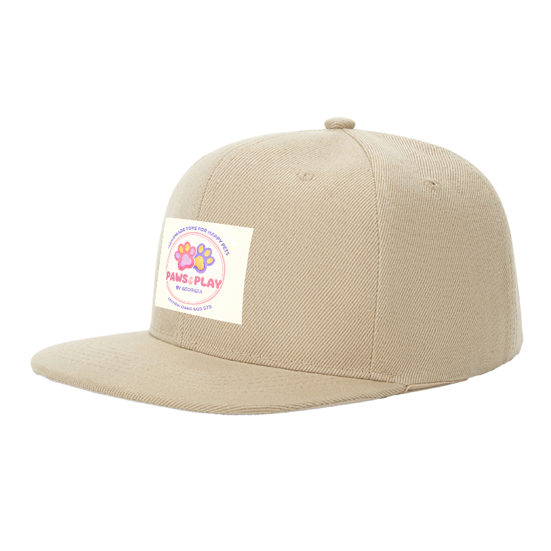 Flat Brim Baseball Cap Paws & Play Logo Print Streetwear Underground Skate Style for Basketball Court Skate Park Urban Lifestyle Skaters Rappers Streetwear Enthusiasts