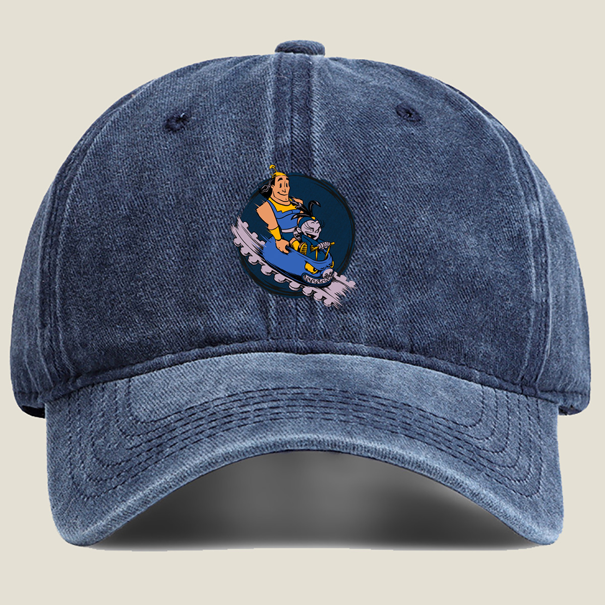 He-Man and Orko Racing in a Monster Cart - Washed Denim - Baseball Cap