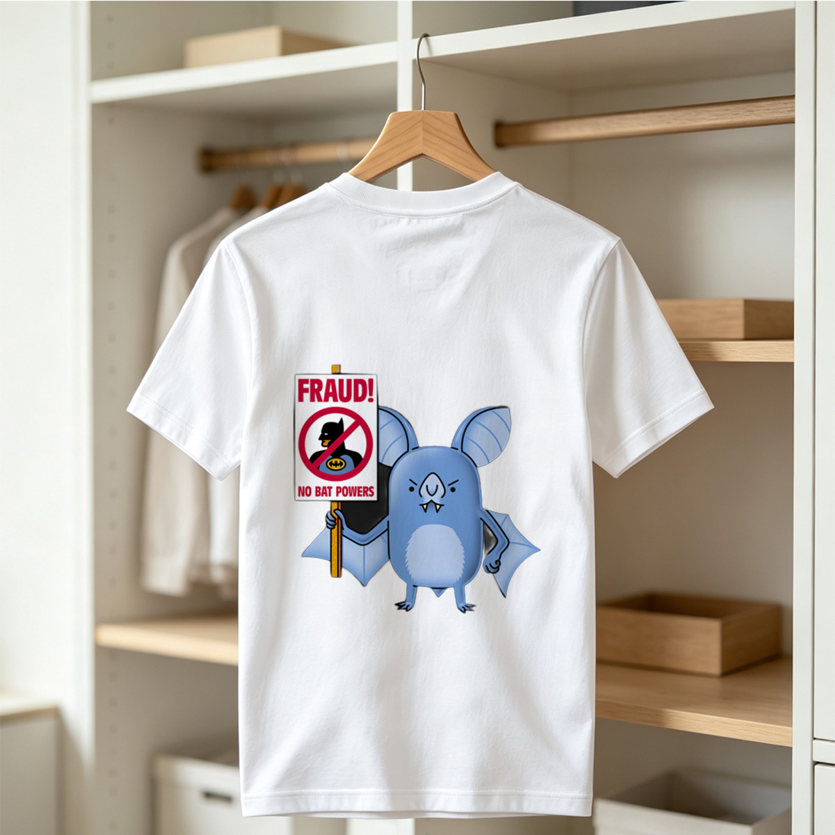 Batman and Bat Creature Protest Fraud - Tee