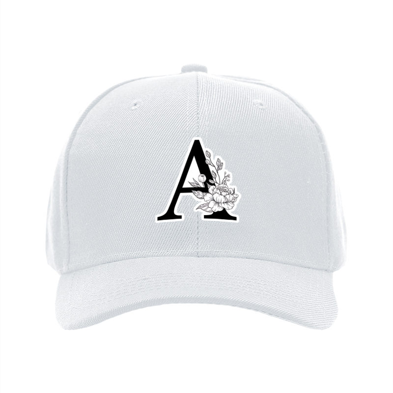 1pc New Baseball Cap with Letter A Floral Print Unisex Adjustable Hat for Outdoor Activities and Casual Wear Adults and Teens