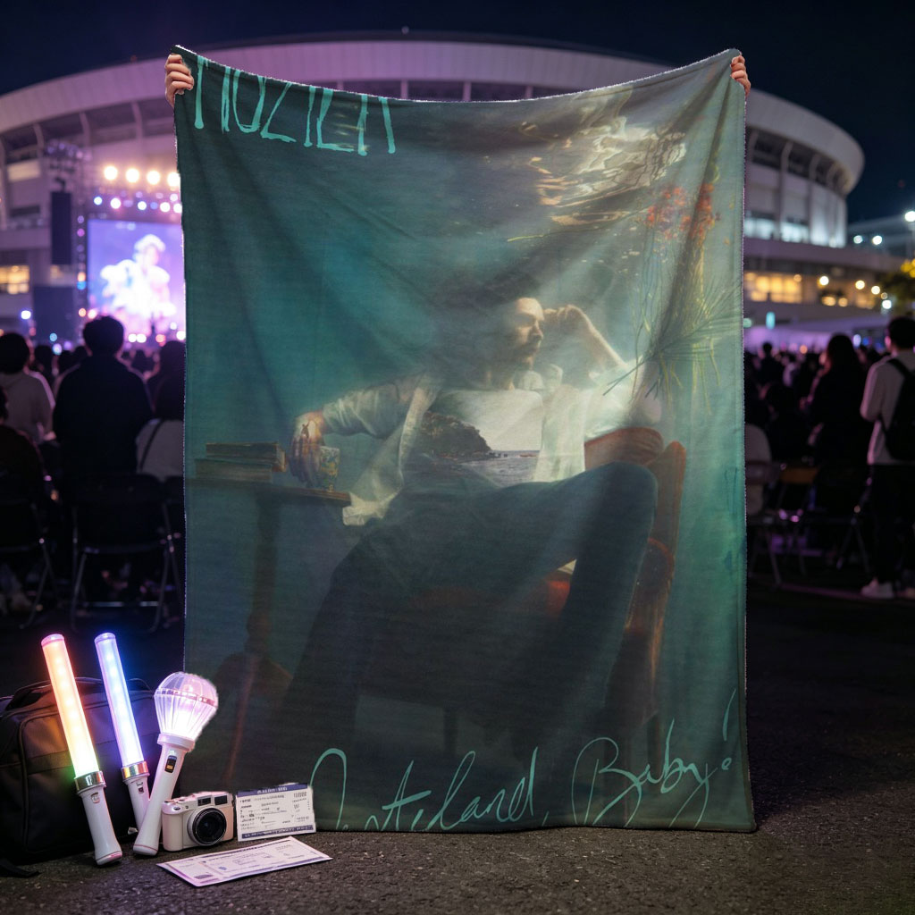 Hozier Underwater Scene with Man in Chair Reading Books and Flowers Floating - Blankets