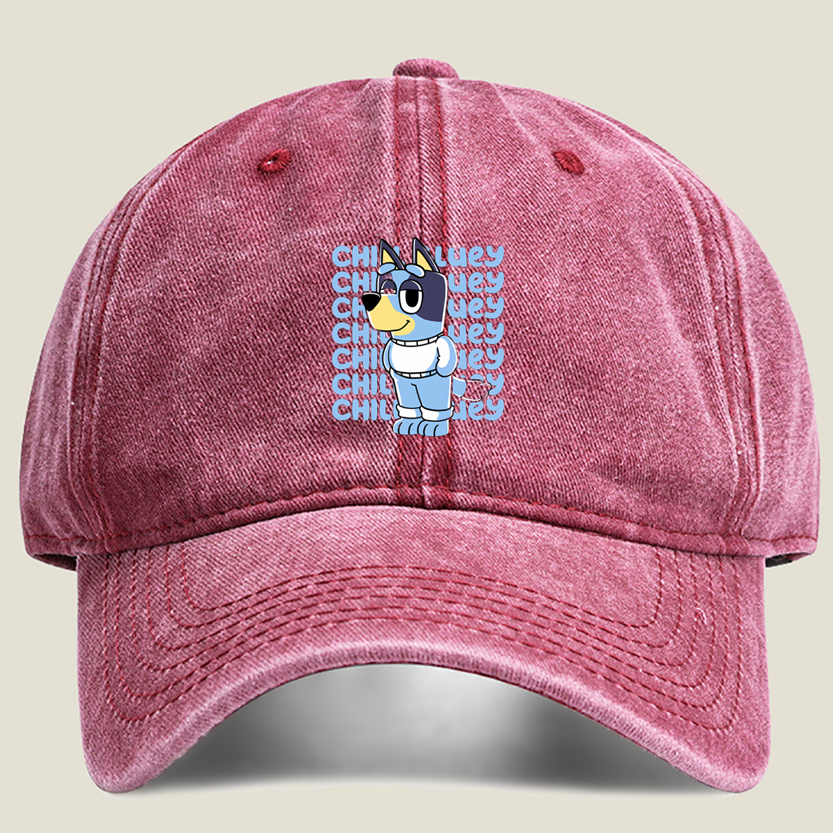 Bluey and Chilli: The Blue Heeler Duo - Washed Denim - Baseball Cap