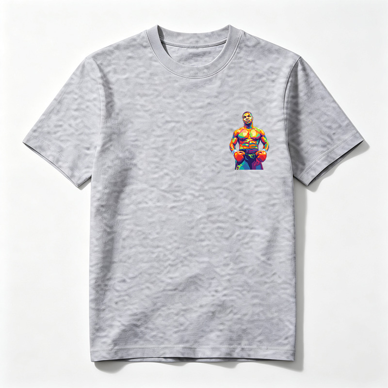 Mike Tyson in Vibrant Geometric Art Style - Tee