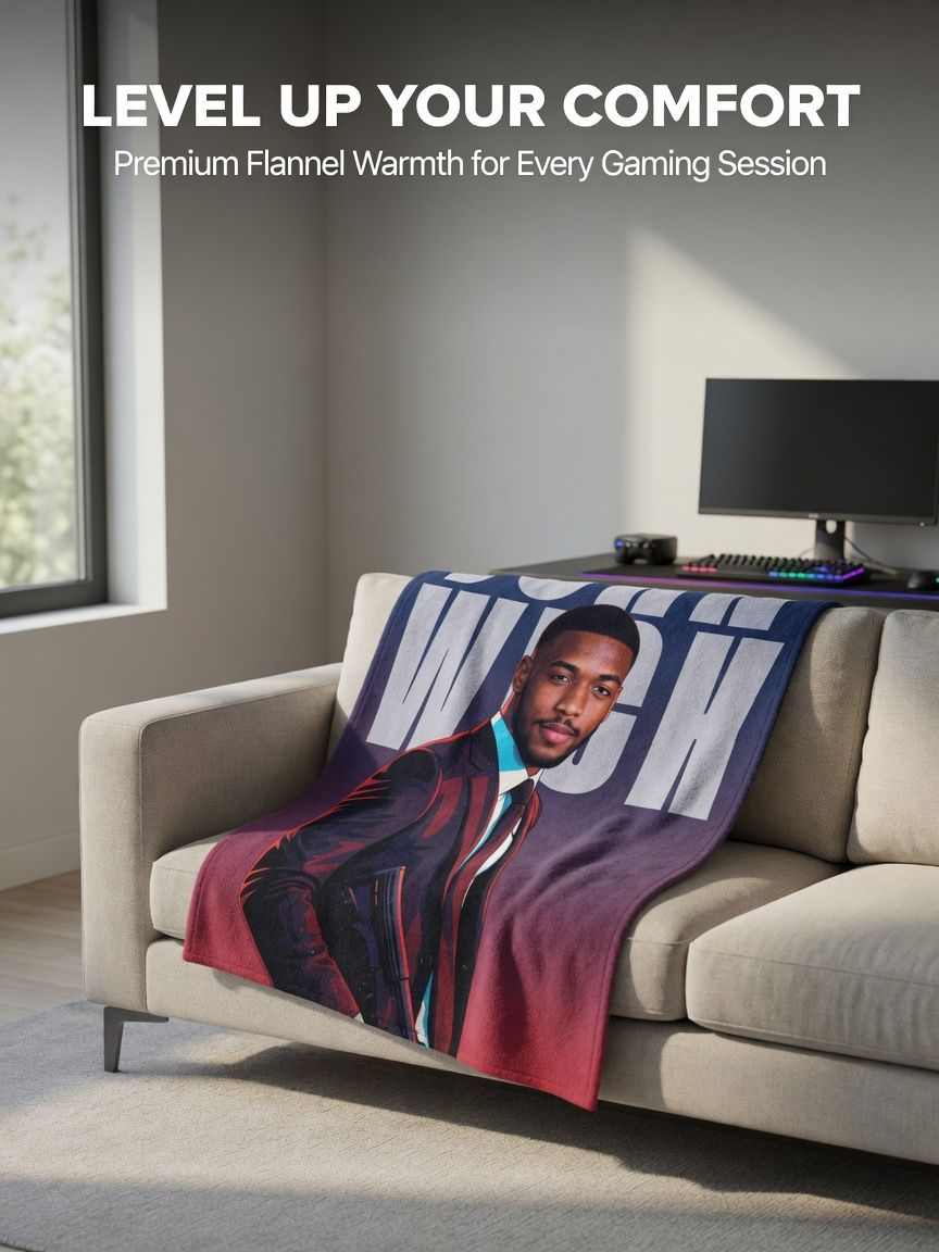 Custom Photo Blanket Personalized Face Portrait Ultra Soft Flannel Fleece Throw Lightweight Warm Cozy Bed Couch Gift