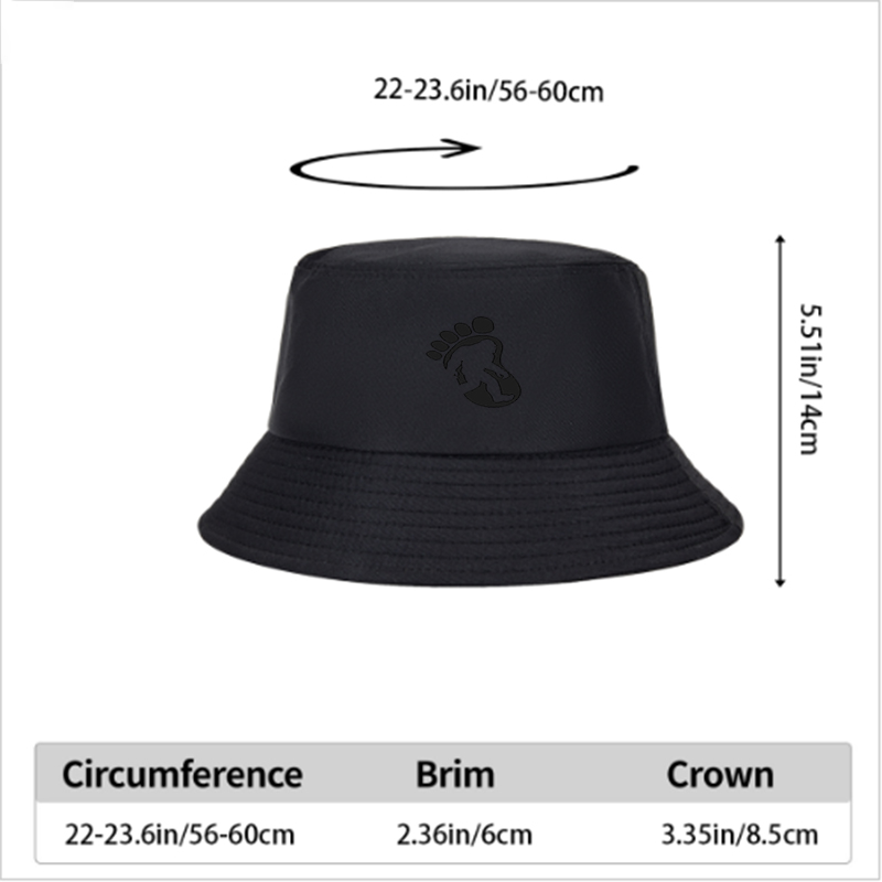 Unisex Classic Bucket Hat with Bigfoot Silhouette Print - Lightweight Sun Protection Hat for Outdoor Adventures, Hiking, Camping, and Travel - Perfect for Nature Enthusiasts and Adventure Seekers