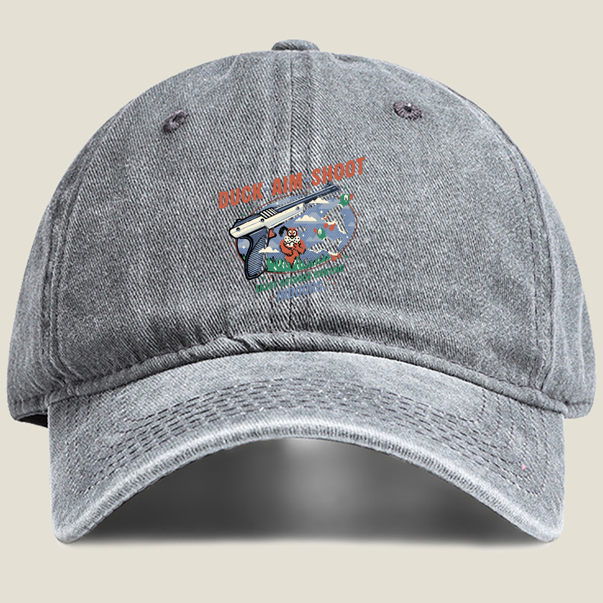 Duck Hunt: Duck Aim Shoot – Enjoy Outdoor Hunting Indoors - Washed Denim - Baseball Cap