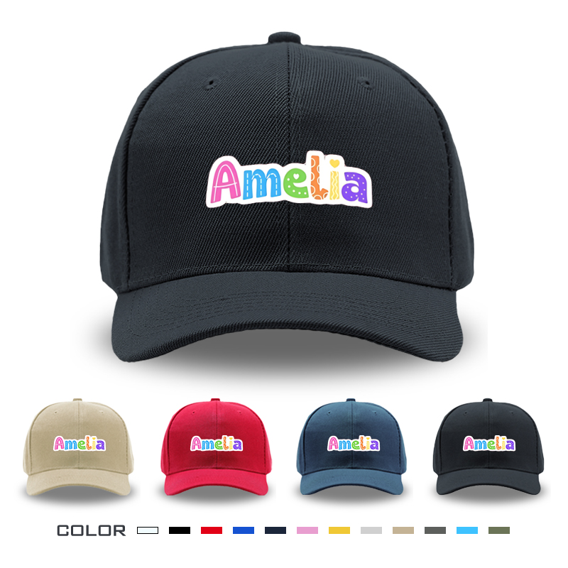 1pc New Baseball Cap with Colorful Amelia Letter Print Unisex Adjustable Hat for Outdoor Activities and Casual Wear Adults and Teens