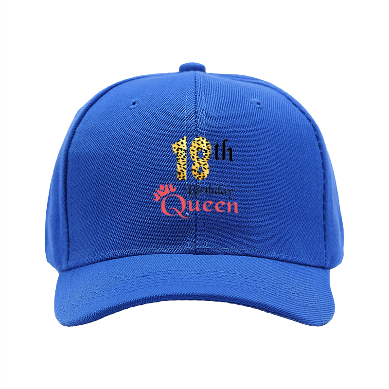 1pc New Leopard Print 18th Birthday Queen Baseball Cap Adjustable Unisex Hat for Party Celebration Adults Fashion Statement Accessory