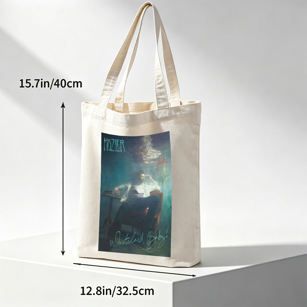 Hozier Underwater Scene with Man in Chair Reading Books and Flowers Floating - Canvas tote bags