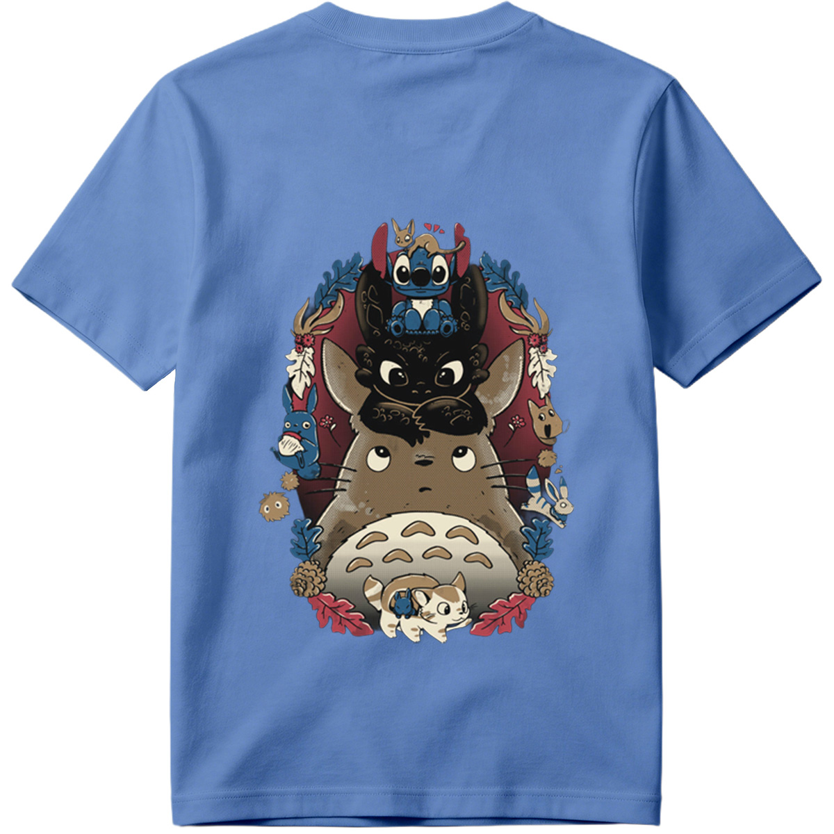 Totoro, Stitch, and Friends: A Whimsical Forest Gathering - Tee