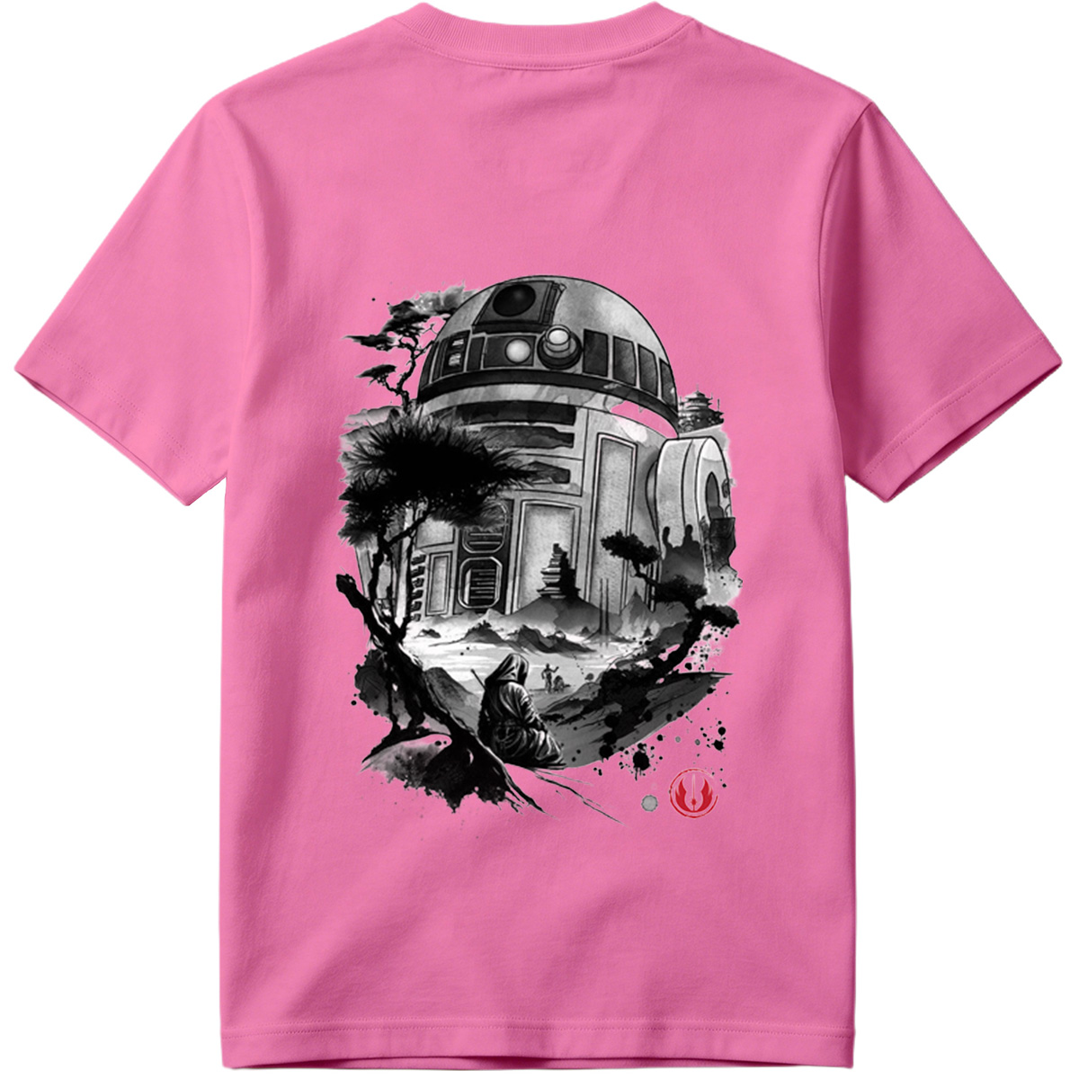 Star Wars: R2-D2 and Jedi in Serene Landscape - Tee